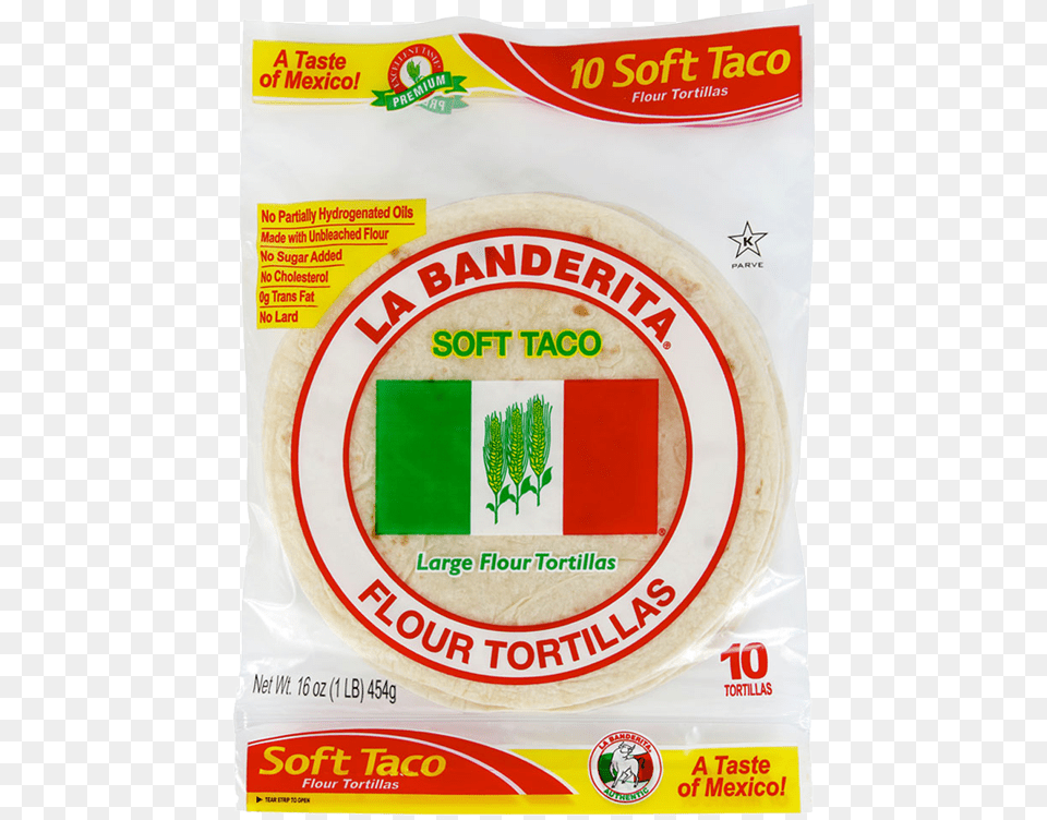 Soft Taco Flour Tortillas La Banderita Flour Tortillas Burrito Grande 10 Count, Bread, Food, Pancake, Tortilla Png