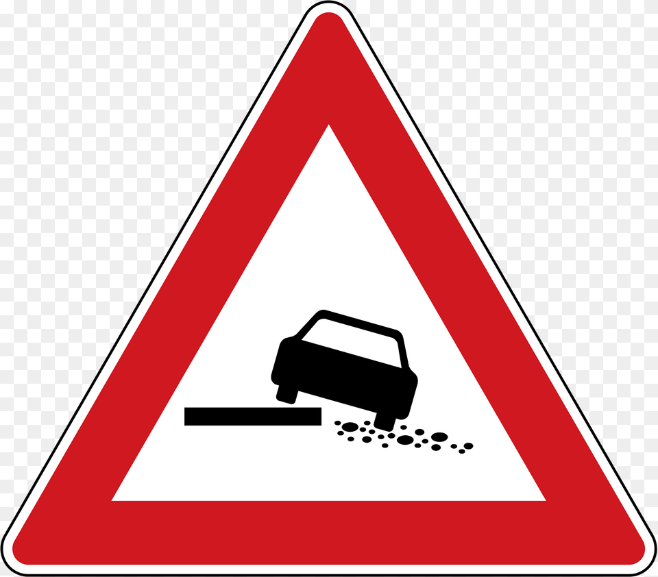 Soft Verges Sign In Czech Republic Clipart, Symbol, Road Sign Png Image