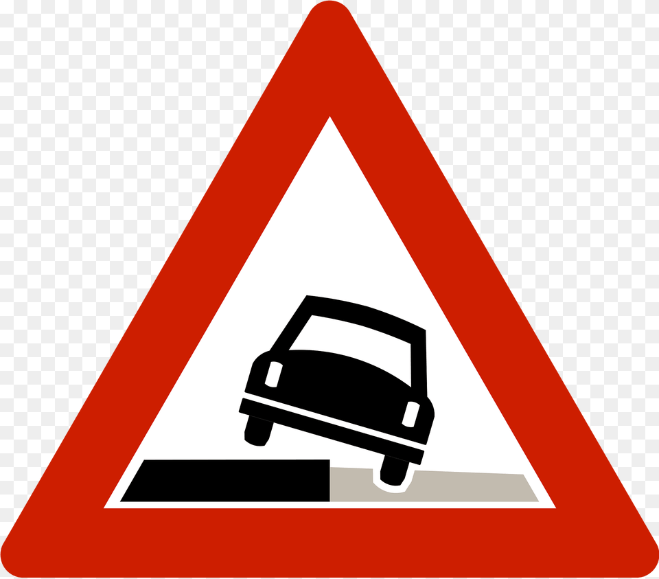 Soft Verges Sign In Norway Clipart, Symbol, Road Sign, Machine, Wheel Free Transparent Png