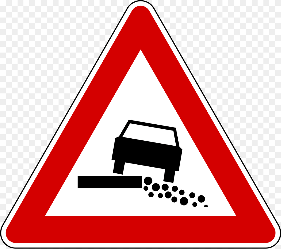 Soft Verges Sign In Slovenia Clipart, Symbol, Road Sign, Dynamite, Weapon Free Png