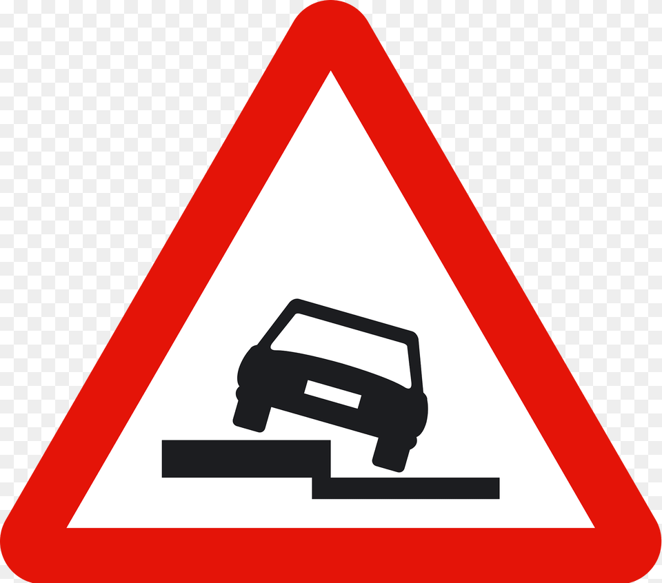Soft Verges Sign In Spain Clipart, Symbol, Road Sign Png