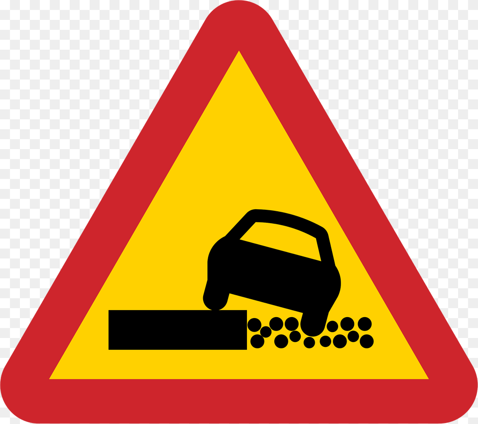 Soft Verges Sign In Sweden Clipart, Symbol, Road Sign, Dynamite, Weapon Free Png Download
