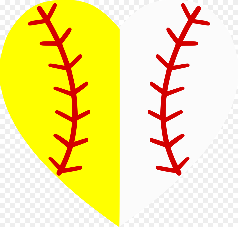 Softball And Baseball Clipart, Heart, Leaf, Plant Free Transparent Png