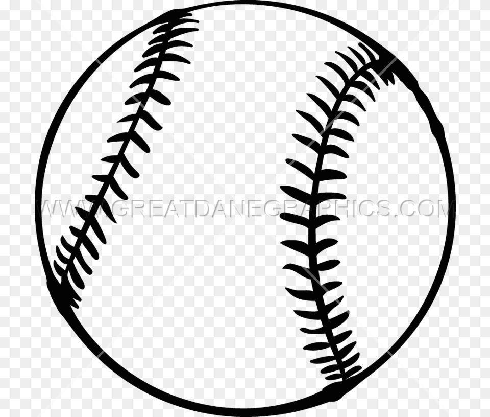 Softball Black And White Clipart Softball Baseball Clip, Sphere, Fern, Plant Png Image