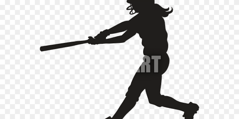 Softball Girl Batter Silhouette, People, Person, Baseball, Baseball Bat Free Transparent Png