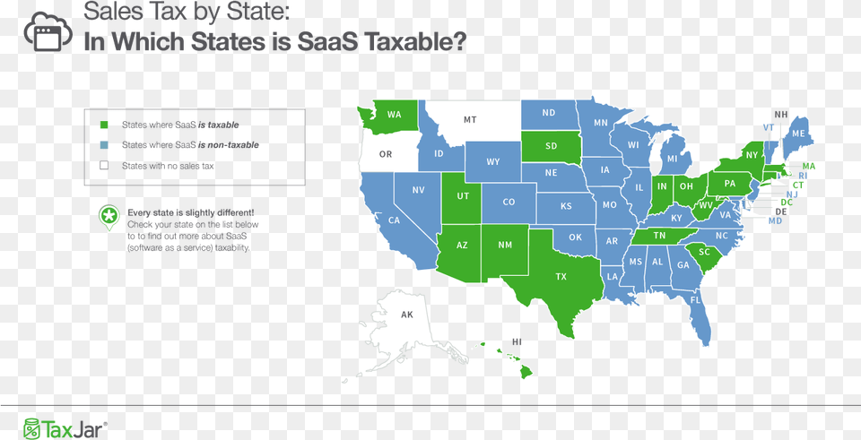 Software As A Service Taxability Sales Tax In Usa 2018, Chart, Plot, Map, Atlas Free Transparent Png