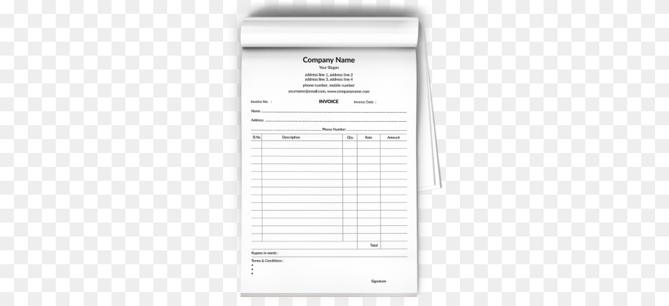 Software Company Bill Book Design Book, Mailbox, Page, Text, Document Free Transparent Png