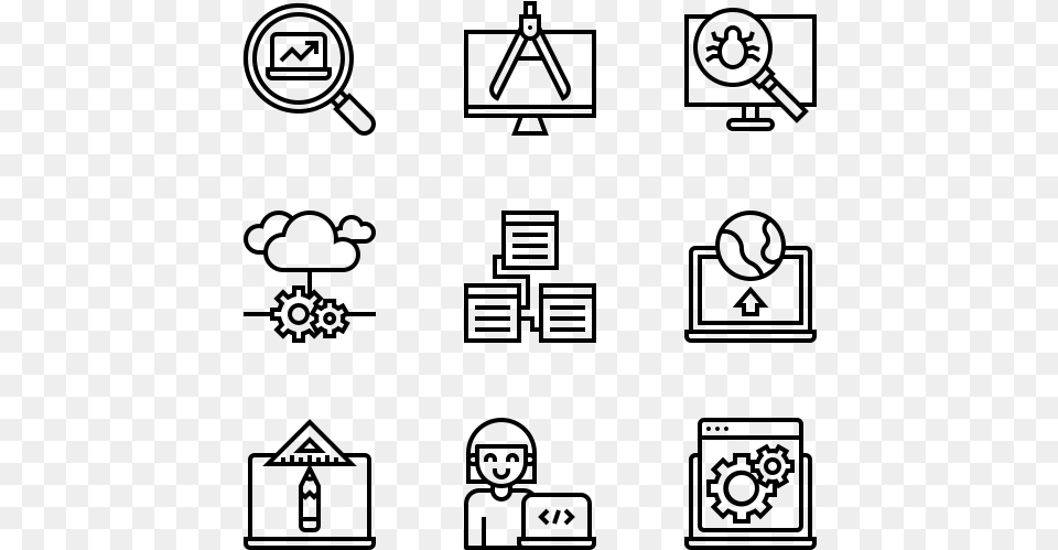 Software Development Group Line Icon, Gray Free Png Download