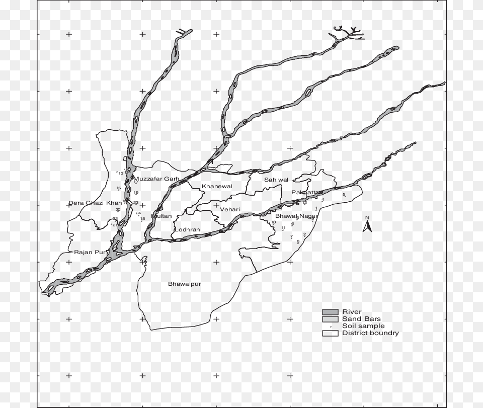 Soil Sampling Map From Selected Districts Of Cotton Map, Nature, Outdoors, Chart, Plot Free Png