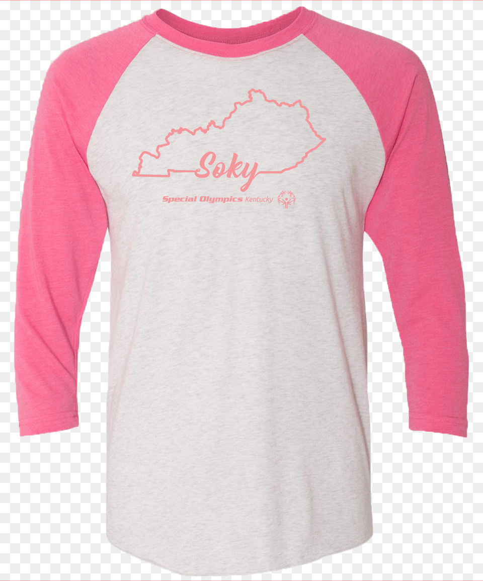 Soky Ky State Outline 34 Length Baseball Tee Heather Long Sleeved T Shirt, Clothing, Long Sleeve, Sleeve, T-shirt Png Image