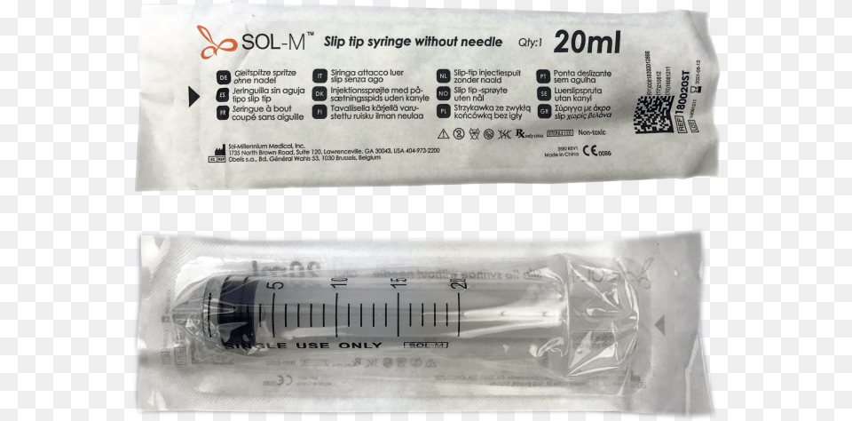 Sol M Slip Tip Syringe Wo Needle 20ml 100pcs Cylinder, Chart, Plot, Cup, Qr Code Png