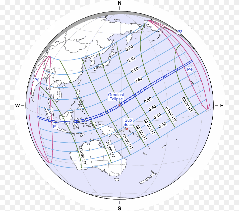 Solar Eclipse Path Map March Solar Eclipse, Sphere, Chart, Plot, Astronomy Png Image