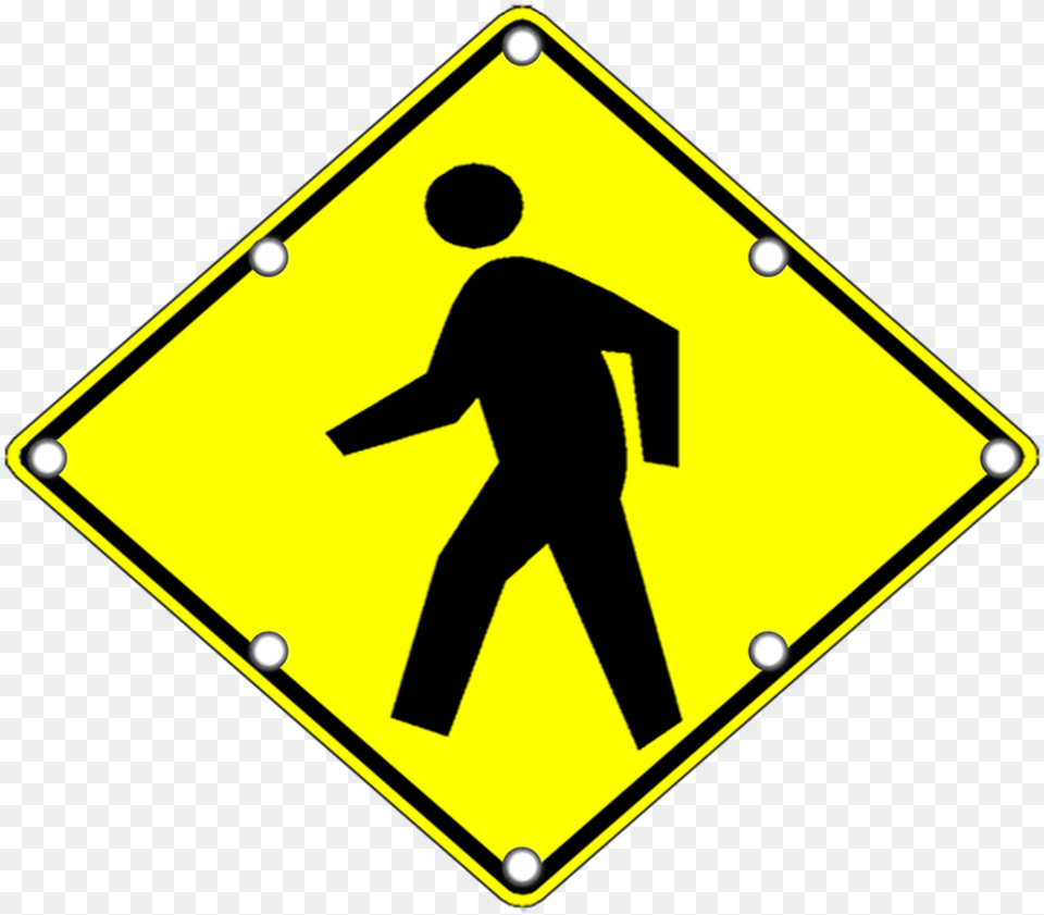 Solar Led Pedestrian Crossing Sign Road Sign, Symbol, Adult, Male, Man Free Png Download