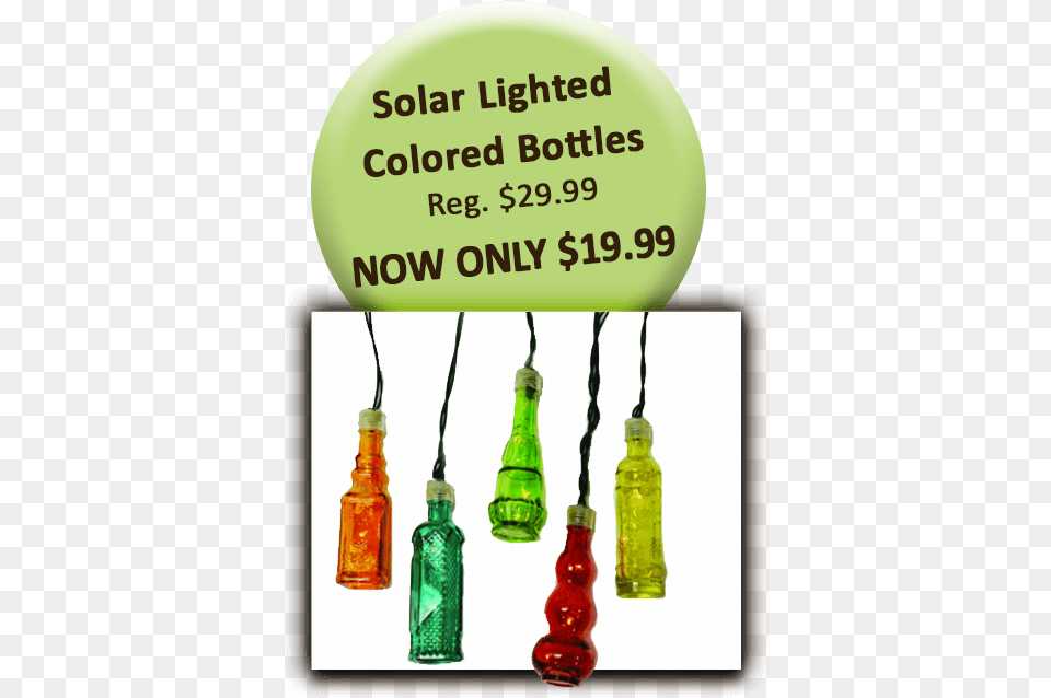 Solar Lighted Bottles Poster, Bottle, Accessories, Beverage, Pop Bottle Free Transparent Png