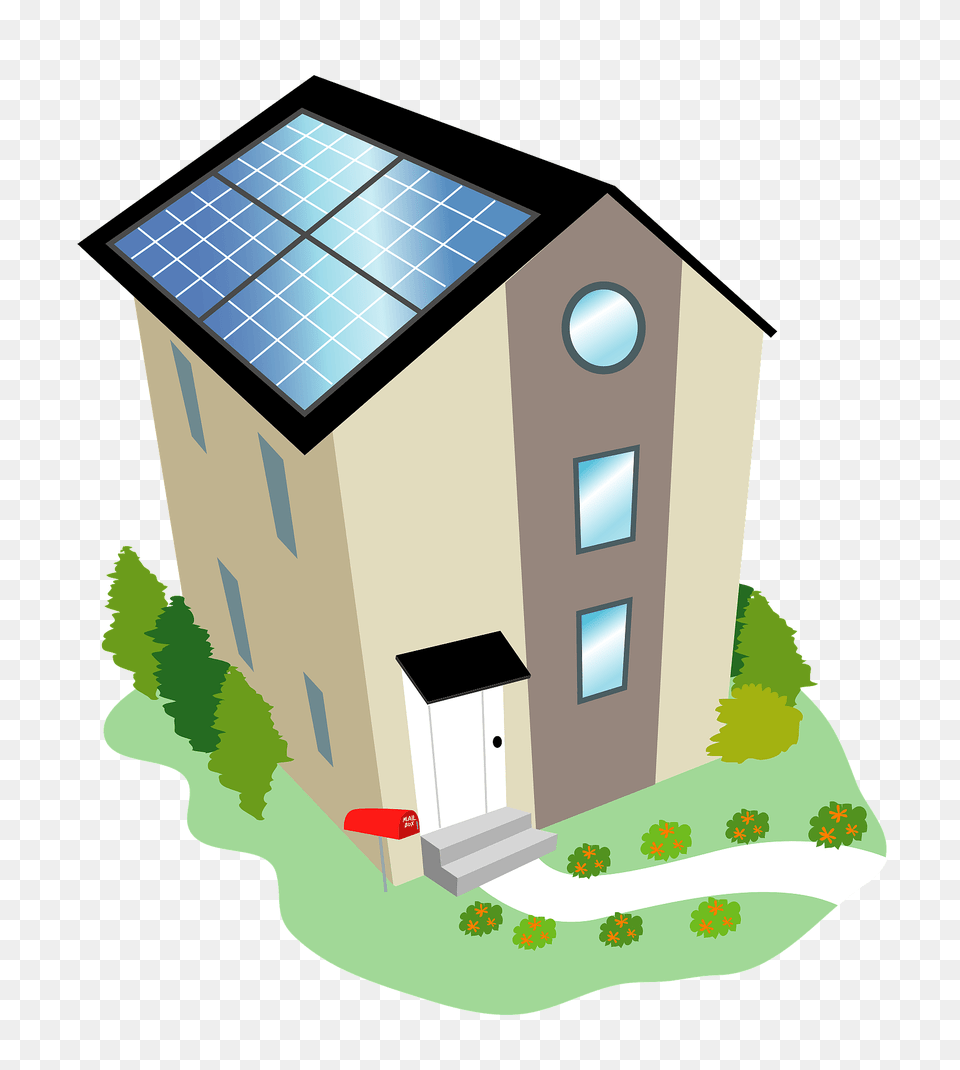Solar Panel House Clipart, Outdoors, Electrical Device Png