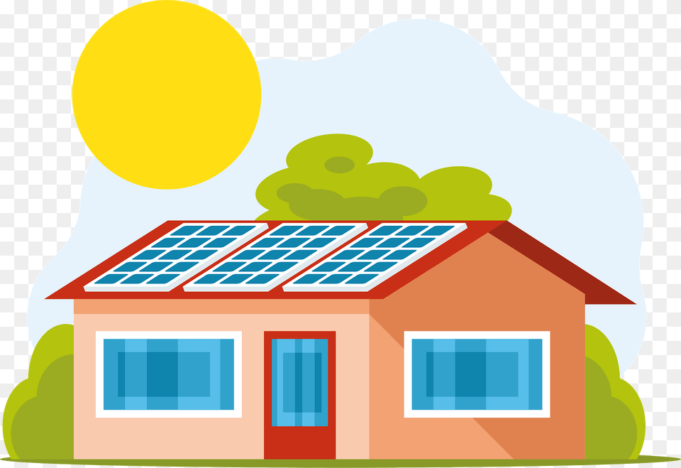 Solar Panels On Roof Clipart, Architecture, Building, Countryside, Hut Free Png Download