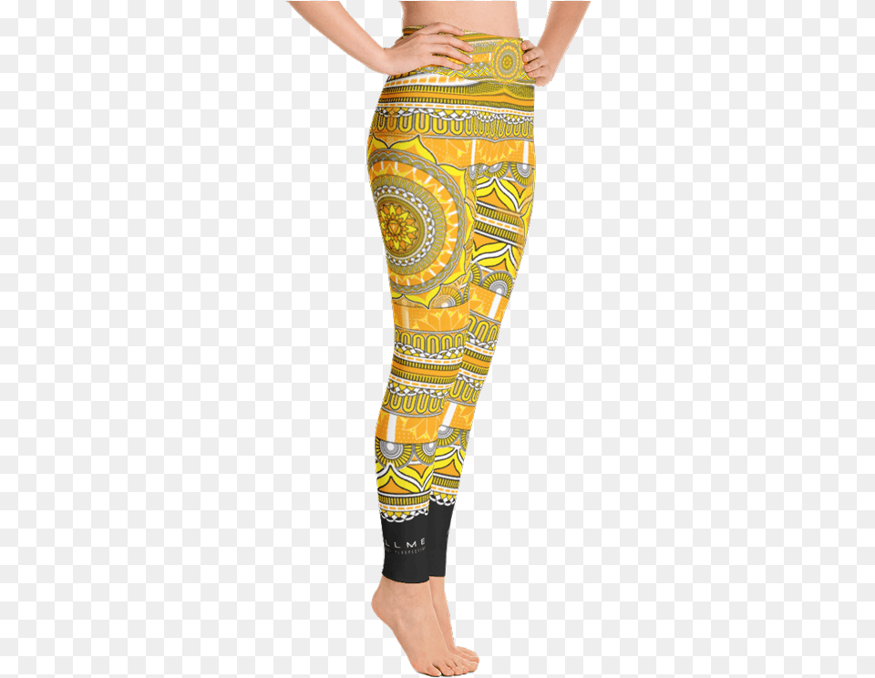 Solar Plexus Chakra Mandala Leggings Right Side Leggings, Clothing, Pants, Shorts Png Image