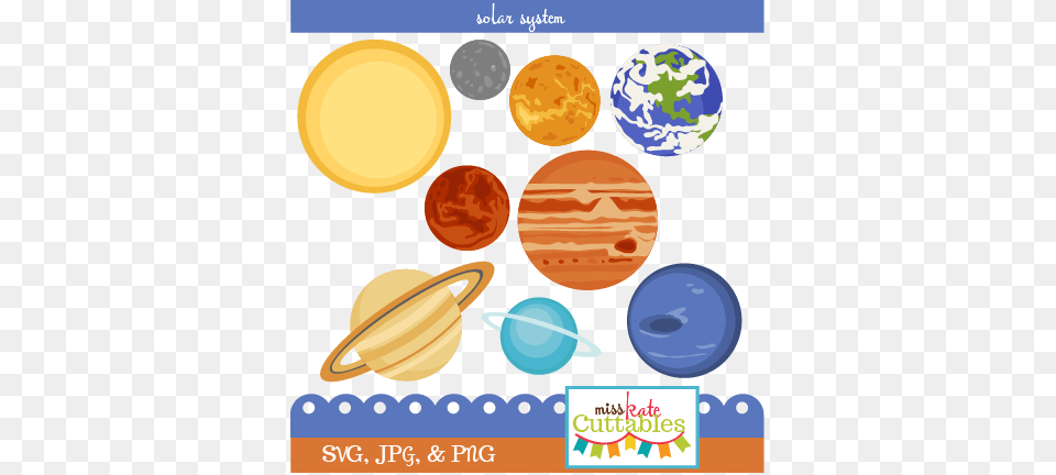 Solar System Set Svg Scrapbook Cut File Cute Clipart Computer File, Astronomy, Outer Space, Planet Png Image
