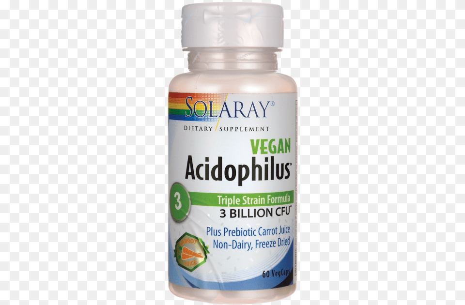 Solaray Vegan Acidophilus Plus Carrot Juice 3 Billion Acidophilus Vegan, Astragalus, Flower, Plant, Herbal Png Image