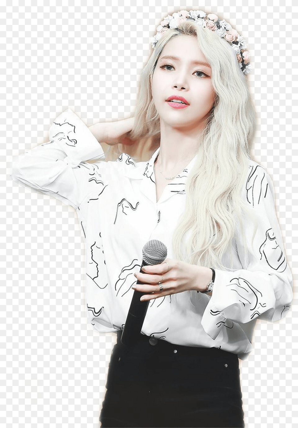 Solarmamamoo Solar Mamamoosolar Kpop Girlgroup Mamamoo Moonbyul Tattoo, Adult, Shirt, Portrait, Photography Png Image