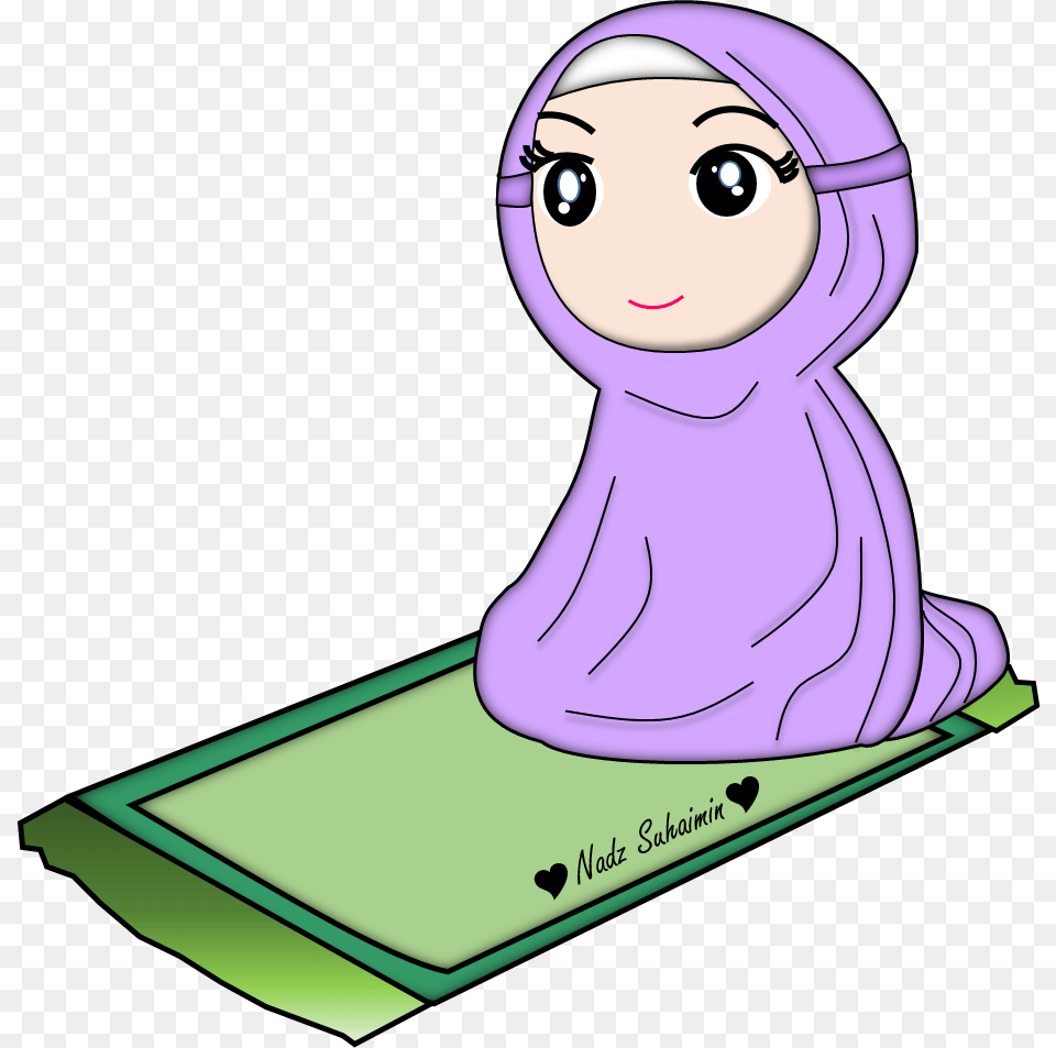 Solat Clipart Hd Wallpaper Download Kartun Muslimah Lucu, Face, Head, Person, Baby Png Image