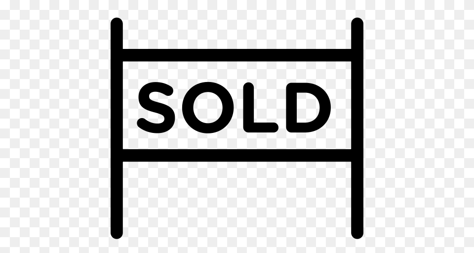 Sold House Sold Property Service Icon With And Vector Format, Gray Free Png