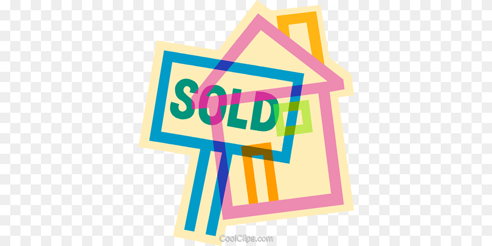 Sold Sign On A House Royalty Free Vector Clip Art Illustration, Text Png Image