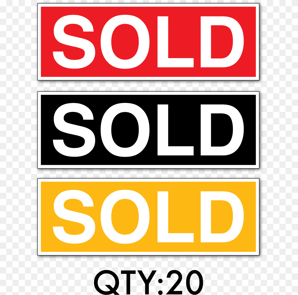 Sold Sticker Qty20 Large, Sign, Symbol, Number, Text Free Png