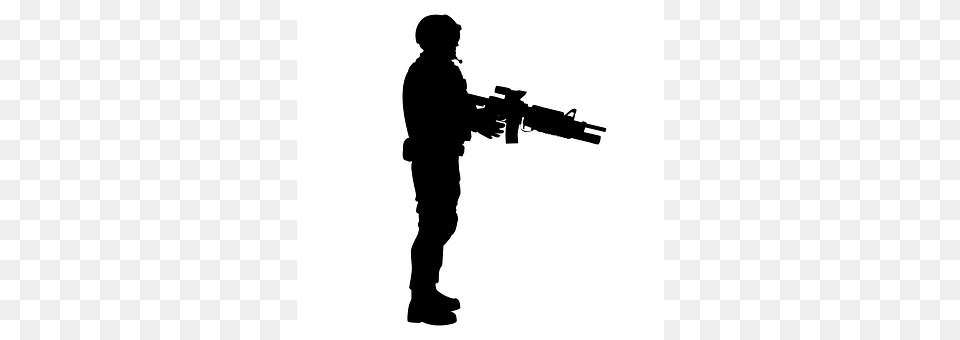 Soldier Silhouette, Gun, Machine Gun, Weapon Free Png Download