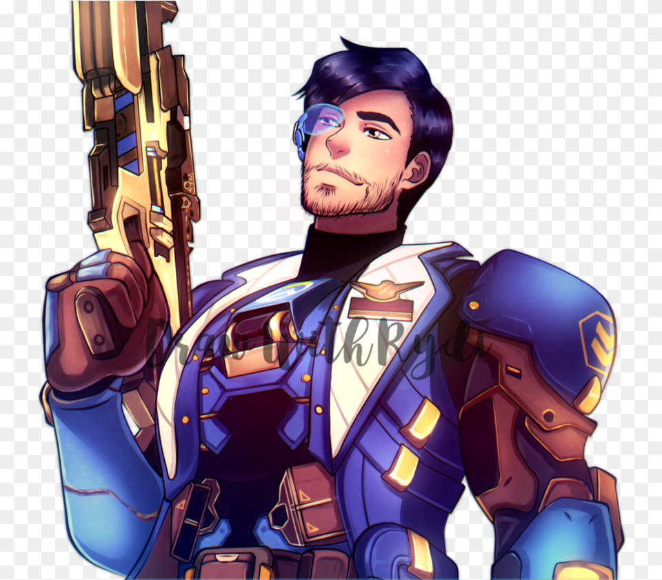 Soldier 76 By Lucia Garcia On Http Anime Soldier 76 Overwatch, Publication, Book, Comics, Person Free Transparent Png