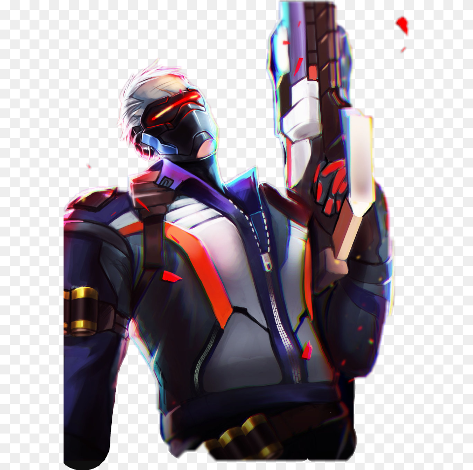 Soldier 76 Fan Art Overwatch Anime Soldier, Adult, Male, Man, Person Png Image