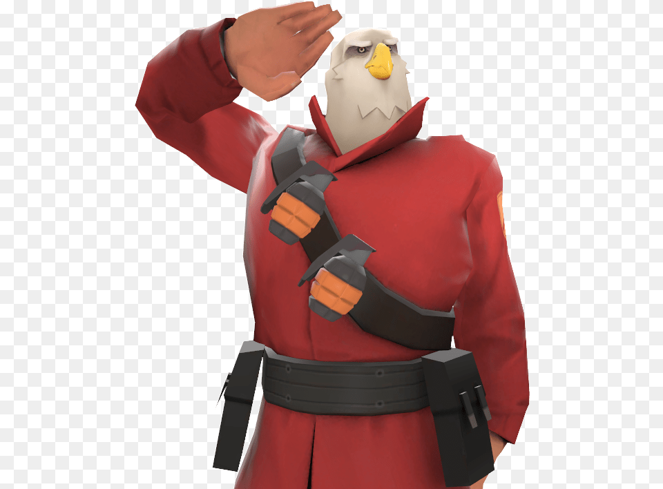 Soldier 76 Head Every One Of You Deserves A Medal Tf2 Soldier Bird Head, Person, Costume, Clothing, Coat Png
