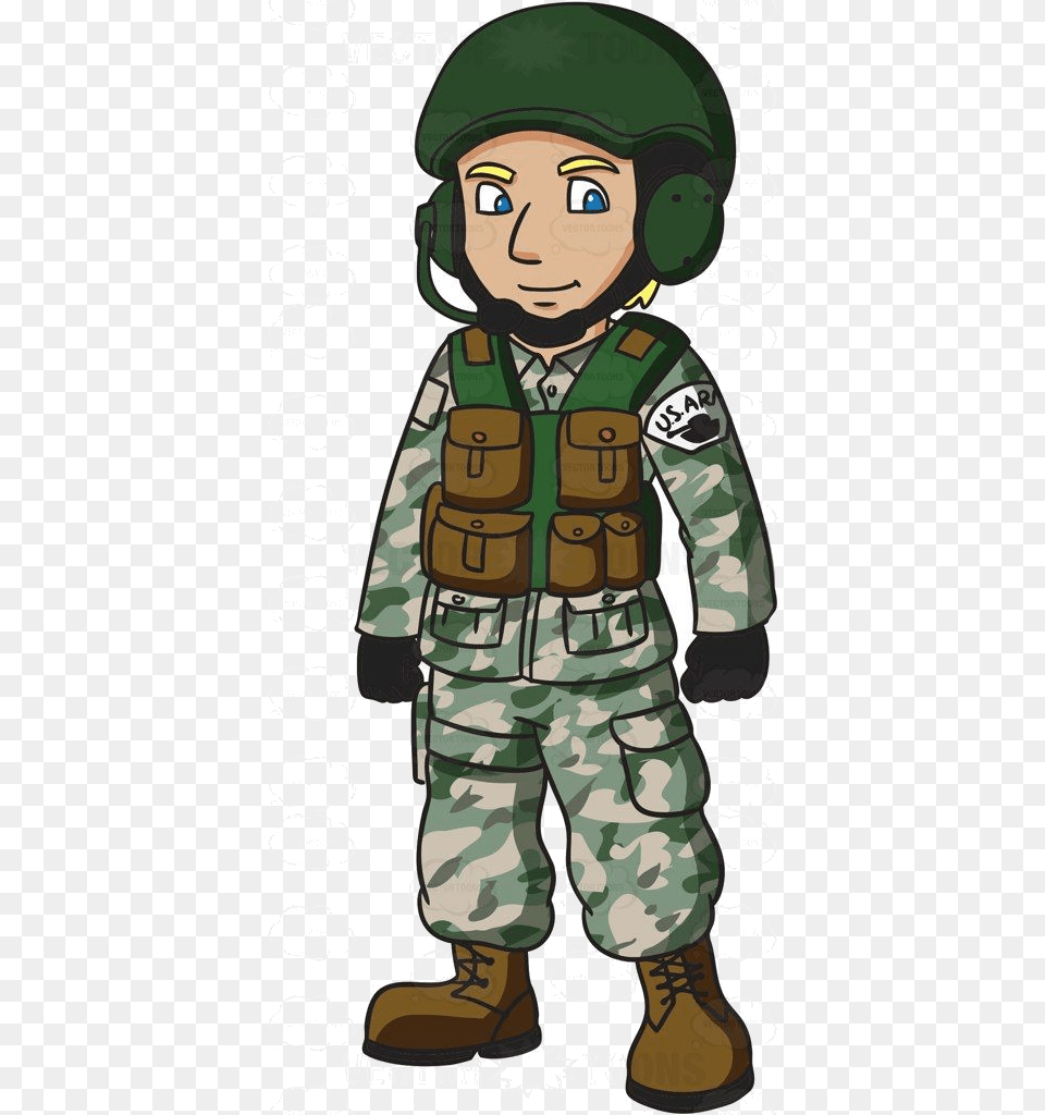 Soldier A Us Army Tank Operator Cartoon Clipart Vector, Boy, Child, Person, Male Png