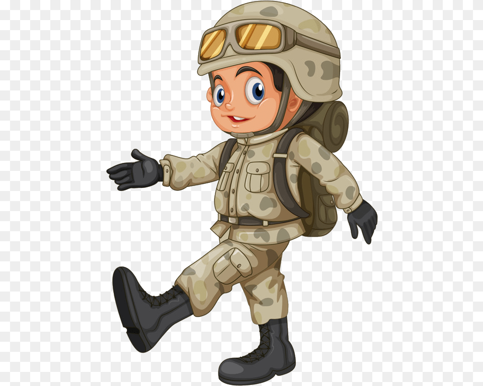 Soldier Army Cartoon Clipart Illustration Transparent Cartoon Soldier, Baby, Person, Military, Military Uniform Free Png Download