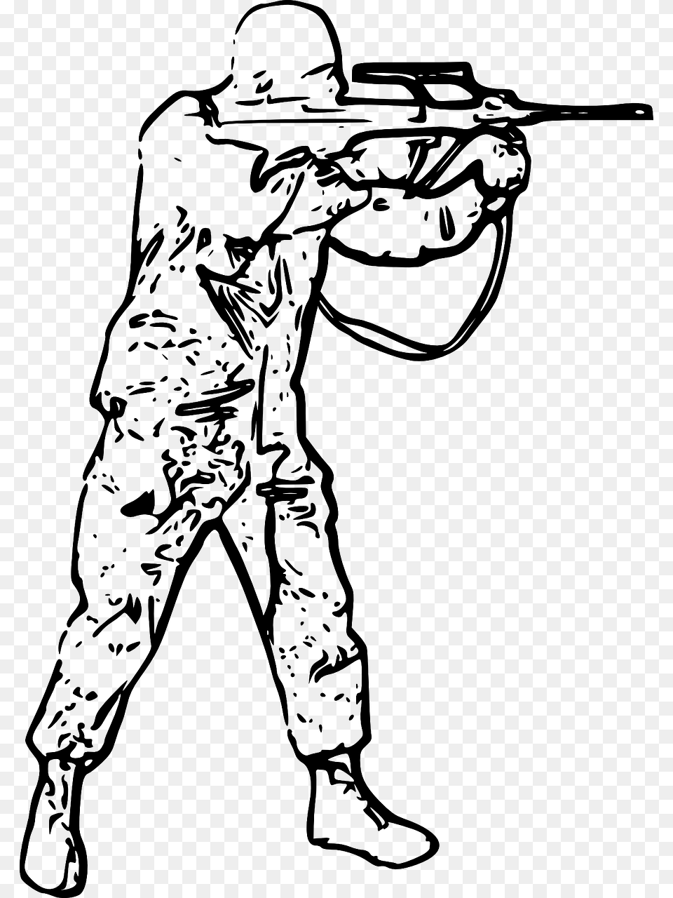 Soldier Black And White, Gray Png