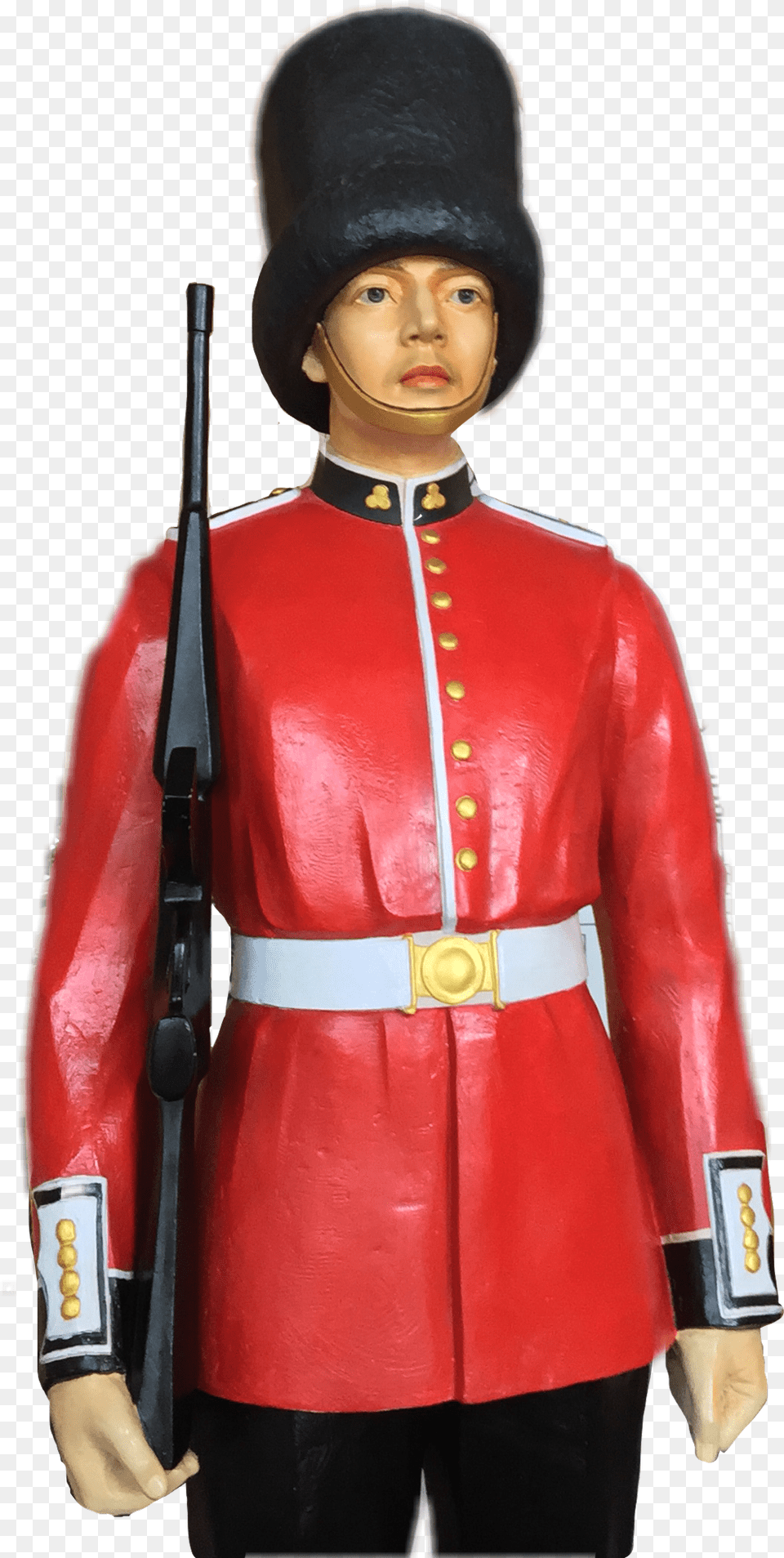 Soldier Guard British Uk Sculpture Grenadier Costume Hat, Clothing, Coat, Person, Jacket Png Image