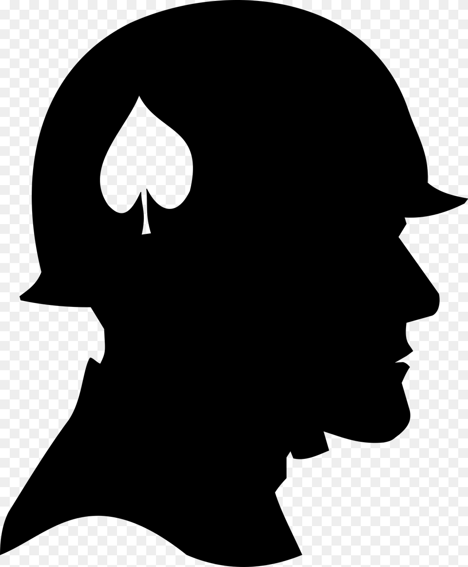 Soldier Head Silhouette, Gray Free Png Download