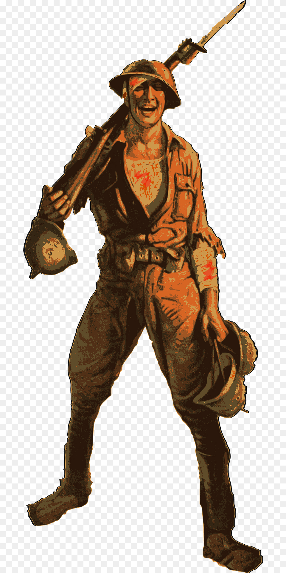 Soldier Holding A Rifle And Helmets Clipart, Person, People, Adult, Man Free Transparent Png