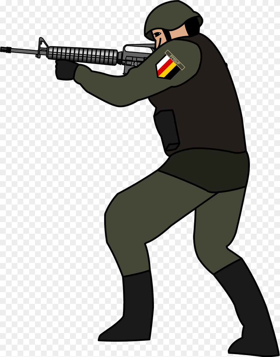 Soldier In Battle Clipart, Gun, Weapon, Person, Firearm Png