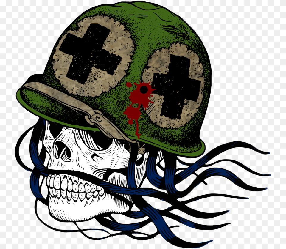 Soldier Medic Skull, Helmet, Person, Face, Head Free Png Download