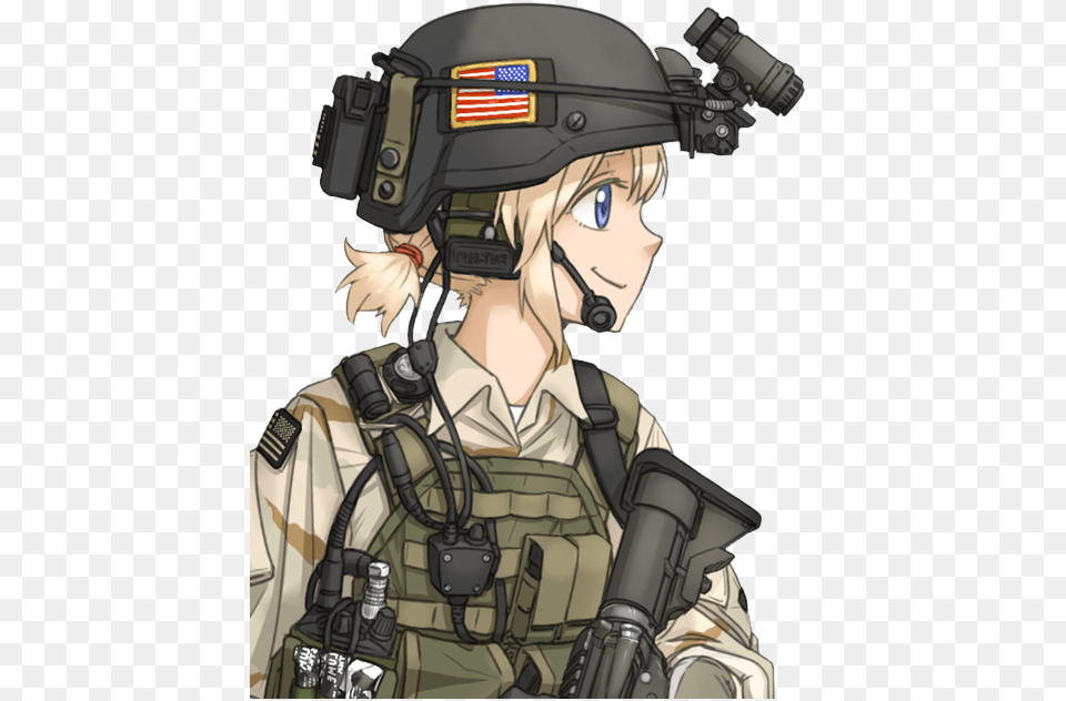 Soldier Mercenary Weapon Military Profession Anime Operator Chan, Book, Comics, Publication, Adult Free Png Download