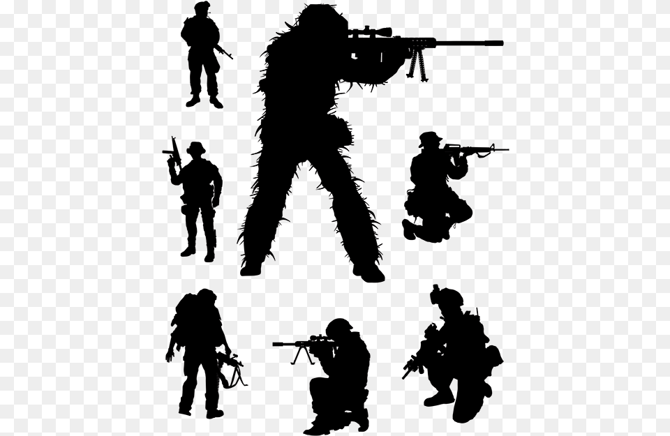 Soldier Military Army Men Soldier With Ak 47 Vector, Silhouette, Adult, Firearm, Male Free Transparent Png