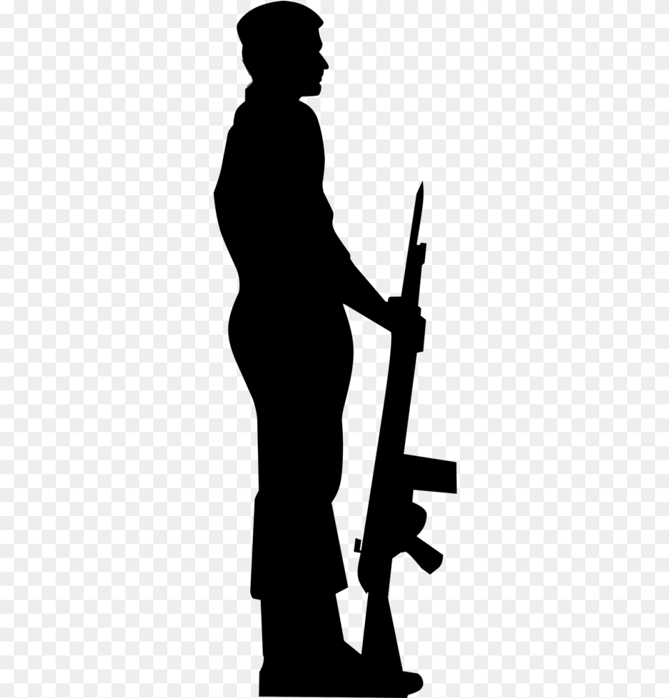 Soldier Military Silhouette Bangladesh Anzac Soldier Silhouette, Gray Free Png Download