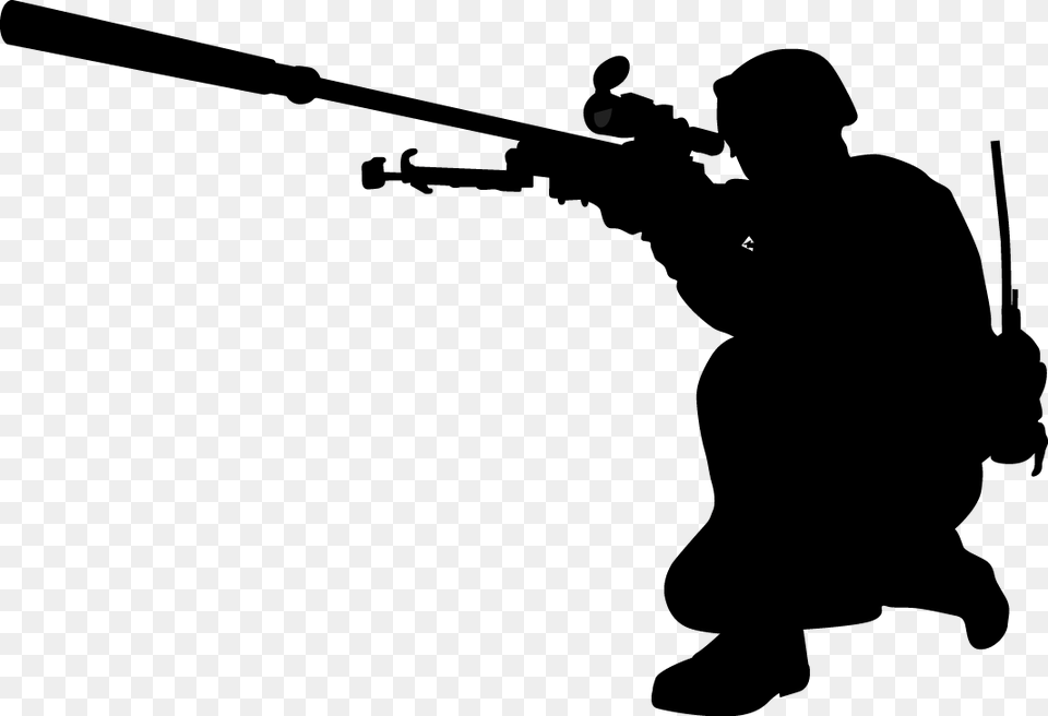 Soldier Military Silhouettes, Gray, Lighting Free Png Download