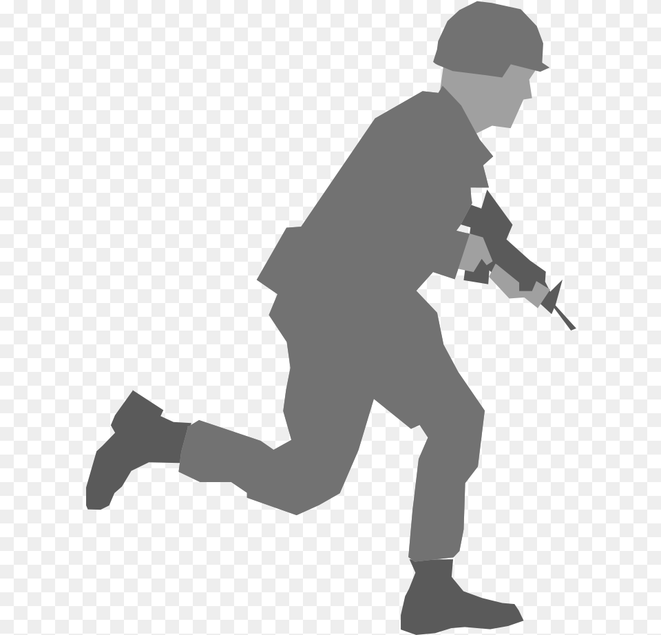 Soldier Running With Gun, People, Person, Adult, Male Png Image