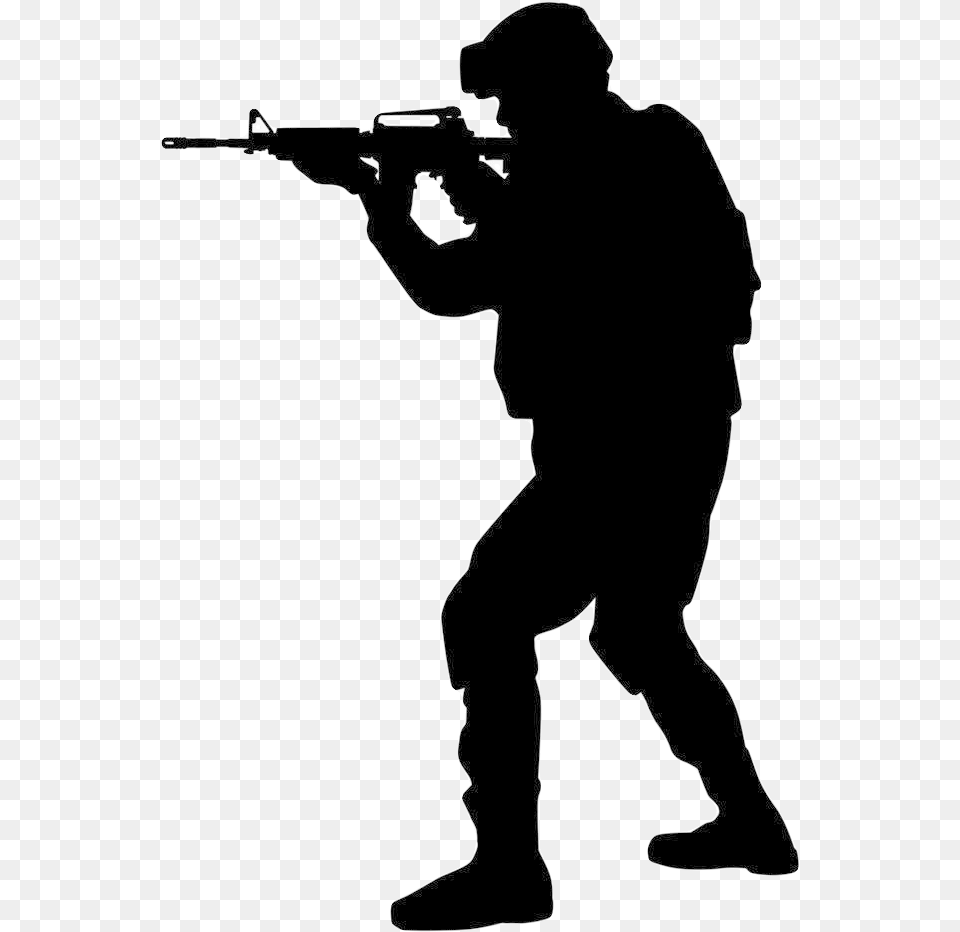 Soldier Silhouette, Firearm, Weapon, Adult, Male Png