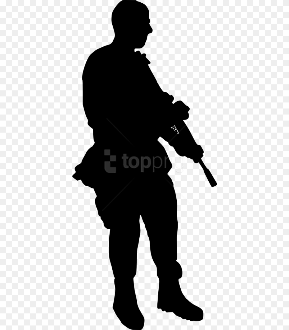 Soldier Silhouette Graduate Silhouette Clipart Transparent, Adult, Male, Man, Person Png Image