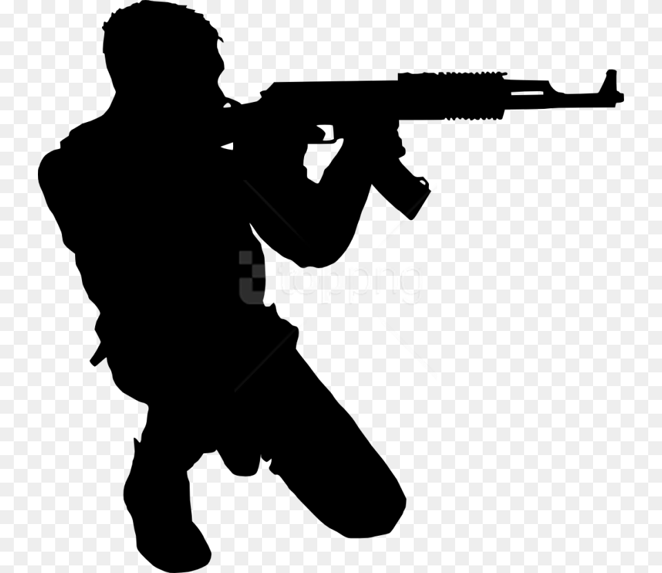 Soldier Silhouette Transparent Background, Adult, Firearm, Male, Man Png