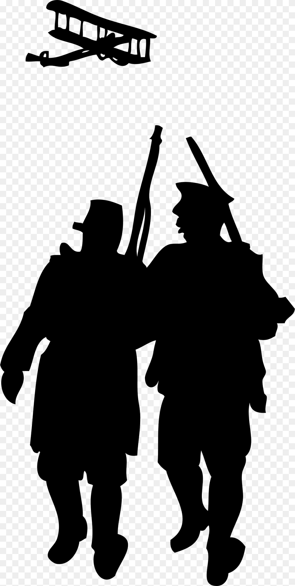 Soldier Silhouette World War 1, Gray Free Png Download