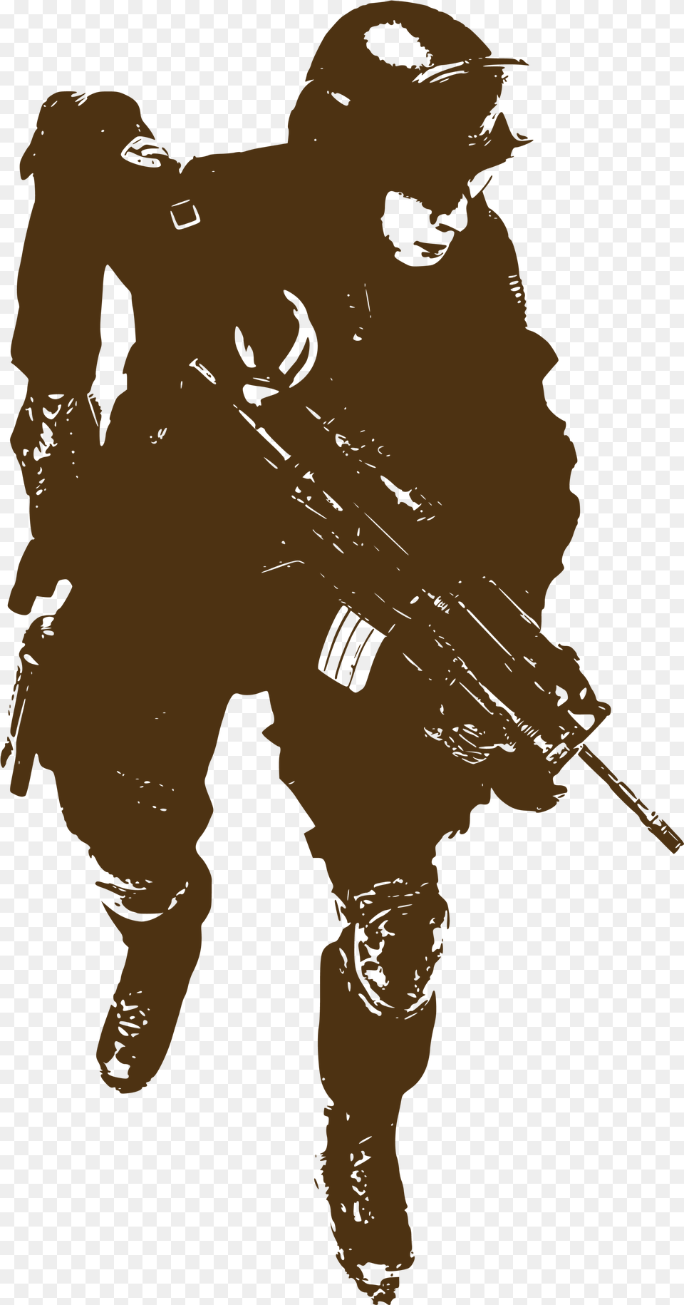 Soldier Sticker Military Decal Brown Line Soldier Call Of Duty Soldier Silhouette Stickers, Person, Firearm, Weapon, Gun Free Transparent Png